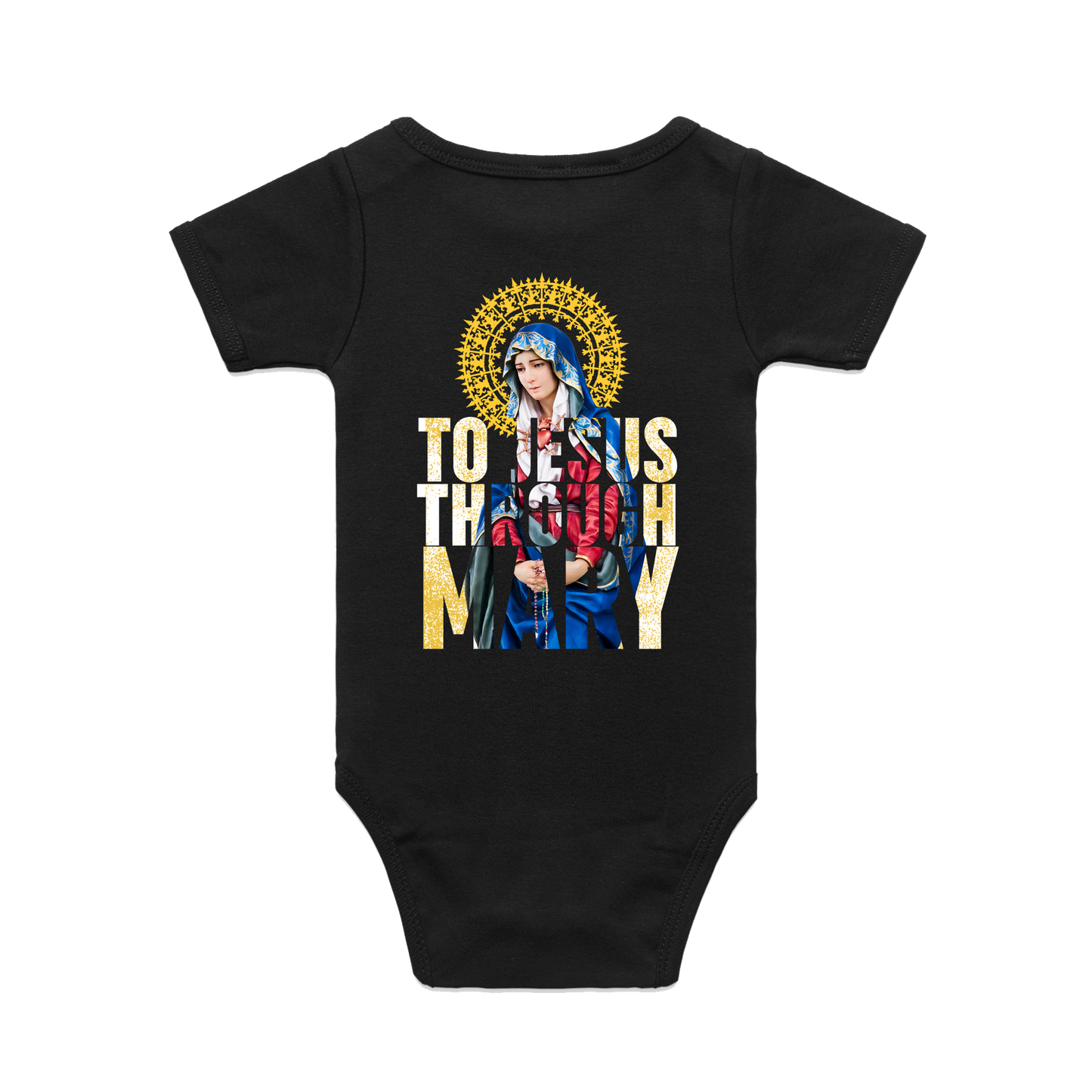 To Jesus Through Mary Baby Onesie