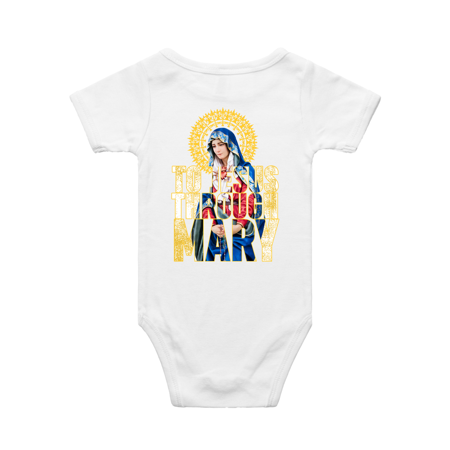 To Jesus Through Mary Baby Onesie